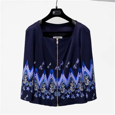 Versace Collection Zig Zag Graphic Navy Jacket 